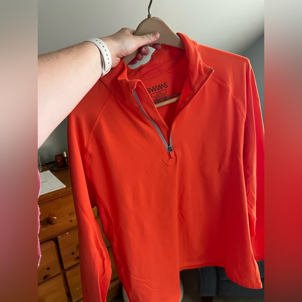 NWOT SWIMS neon orange men’s dry fit pullover, size L [$160 retail!]